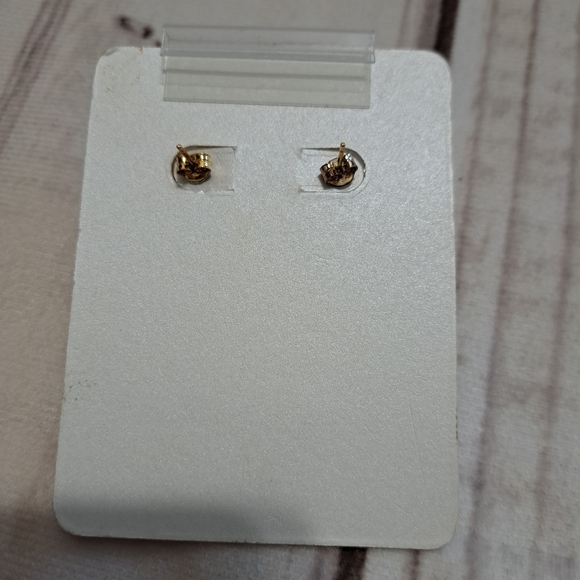 Mia Fiore Gold Plated Bronze Stud Earrings - Picture 5 of 8